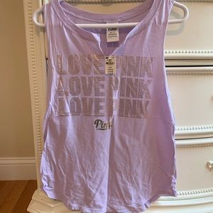 NWT VS pink “love pink” purple tank top